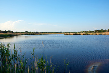 therapeutic lake with iodine and minerals in the middle of the wild steppe