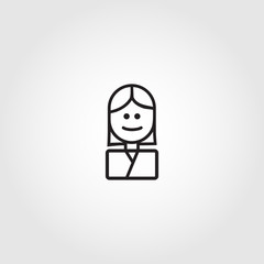 Teacher woman vector icon on white background
