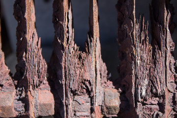 Corrosion of metal after long use in the furnace