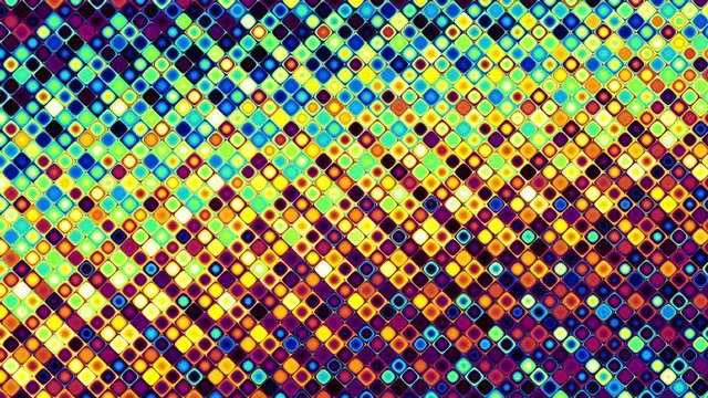 Abstract footage. Moving colorful gradient on small mosaic tile.