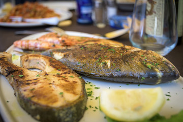Grilled seafood and fish in Venezia, Italy