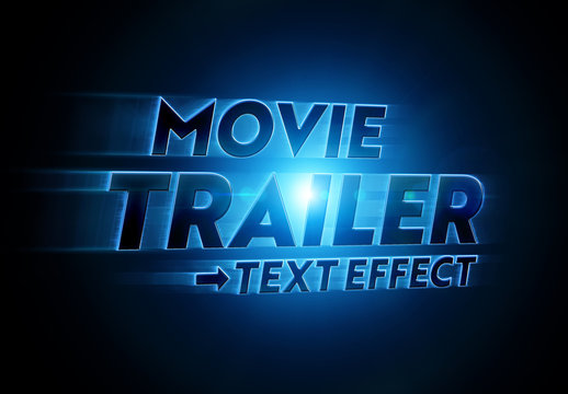 Glowing Movie Title Text Effect Mockup