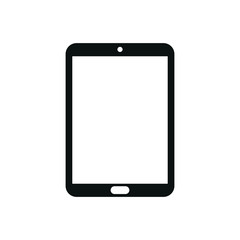 black tablet with blank screen isolated on white background, mockup, Vector illustration