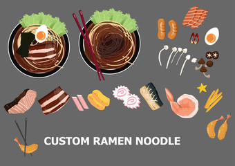 custom japan food assets curry rice ramen omelette spaghetti