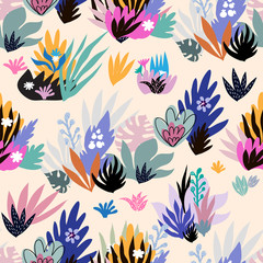 Fototapeta na wymiar Jungle colorful pattern3