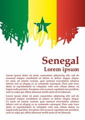Flag of Senegal, Republic of Senegal. Template for award design, an official document with the flag of Senegal. Bright, colorful vector illustration.
