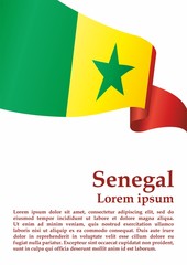 Flag of Senegal, Republic of Senegal. Template for award design, an official document with the flag of Senegal. Bright, colorful vector illustration.