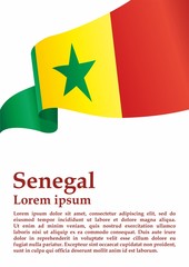 Flag of Senegal, Republic of Senegal. Template for award design, an official document with the flag of Senegal. Bright, colorful vector illustration.