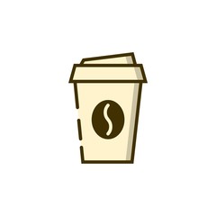 Disposable coffee cup outline icon