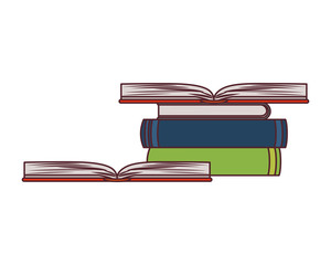 stack of books on white background isolated icon
