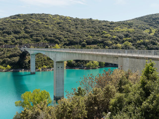 Provence-Alpes-Côte d'Azur. Au bord du lac de Sainte-Croix à Bauduen dans le parc naturel régional du Verdon.