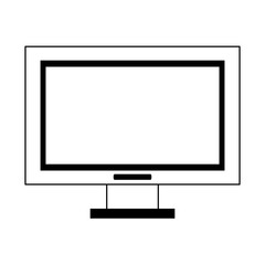 computer screen icon cartoon isolated in black and white