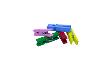 Colored wooden clips