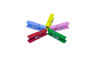 Colored wooden clips