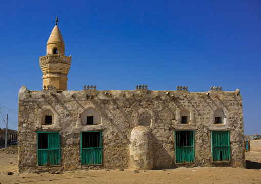 Sudan, Port Sudan, Suakin, mosque on mainland el-geyf