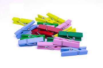 Colored wooden clips