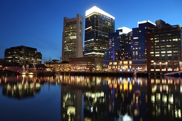 Fototapeta na wymiar Boston city night