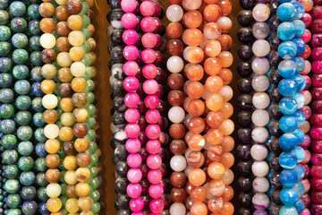 Oriental beaded jewelry and accessories, beautiful background