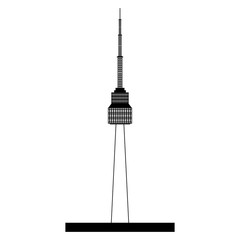 Obraz premium N seoul tower icon cartoon in black and white