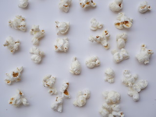 popcorn in bowl isolated on white background