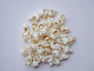 popcorn on white background,