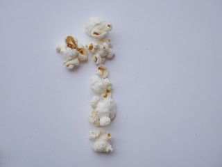 popcorn isolated white , concept food background