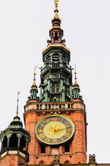 Clocktower of the Muzeum Historyczne Miasta Gdańska in Dluga, Dlugi Targ, Gdansk © Stephen