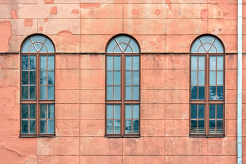 Three arched windows.