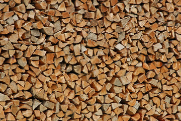 Solid wall of wood waiting to be used