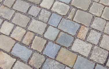 Old road paved with big stones.