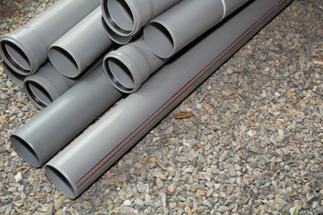 sewer pipes with elastic inside on gravel