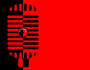 Red And Black Classic Microphone Background