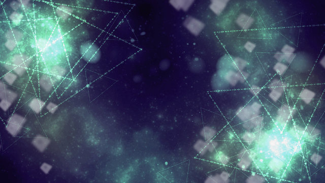 Abstract geometric background for design. Multicolor digital wallpaper with bokeh
