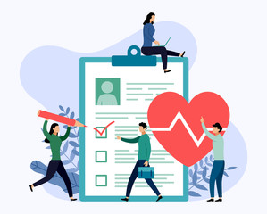 Health insurance, protection health, business concept vector illustration