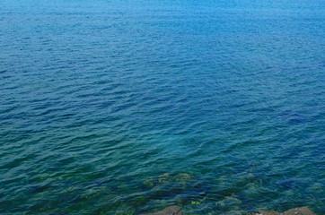 Crystal blue Black Sea in Bulgaria Nessebar island
