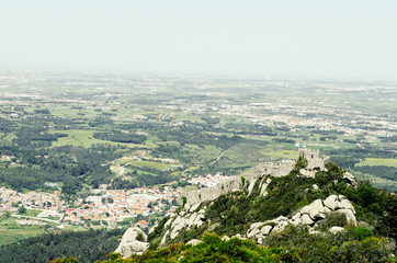 Obraz premium MAY 3 2016, SINTRA, PORTUGAL: view to Castle of the Moors in Portugal