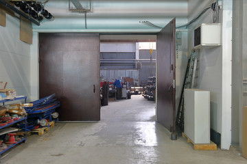 Long corridor in modern industrial production area