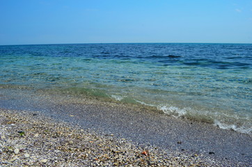 Crystal blue Black Sea in Bulgaria Nessebar island