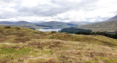 West Hiland Way Track, landscape between Bridge of Orchy and Kingshouse, long distance hike - Scotland, UK