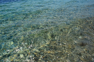 Naklejka na ściany i meble Crystal blue Black Sea in Bulgaria Nessebar island