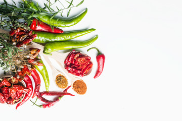 hot chili pepper on a white background 