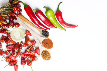 hot chili pepper on a white background 