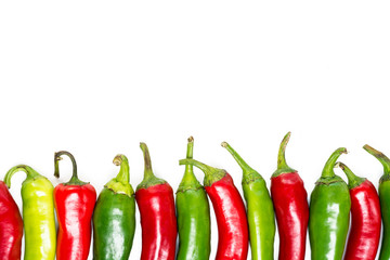 hot chili pepper on a white background 