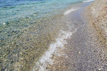 Crystal blue Black Sea in Bulgaria Nessebar island