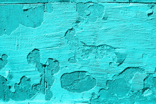 Light Blue Neon Color Concrete Background Rough Texture.