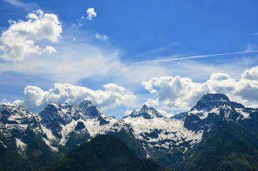mountain panorama view in austria lofer