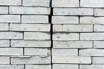 Stacked concrete bricks