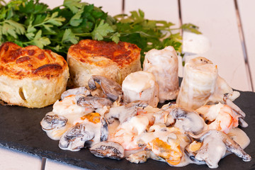 Normandische tongfilets with potatoes.