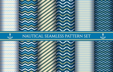 Boys nautical seamless patterns