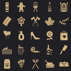 Family weekend icons set. Simple set of 25 family weekend vector icons for web for any design